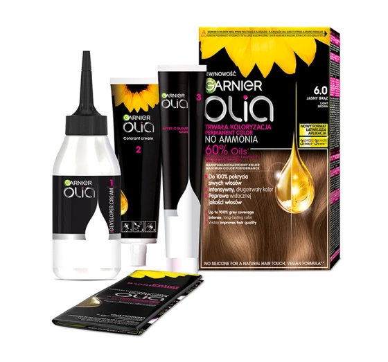 GARNIER OLIA PERMANENTE HAARFARBE OHNE AMMONIAK 6.0 HELLES BRAUN