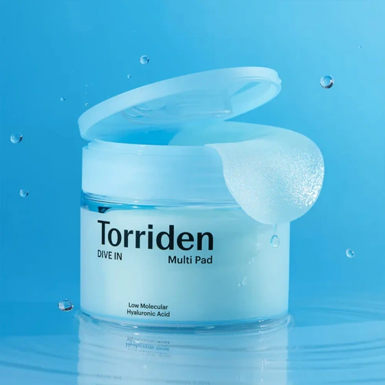 Torriden Dive In Multi Pad – feuchtigkeitsspendende Gesichtspads mit Hyaluronsäure, 80 Stück