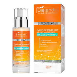 Bielenda Professional SupremeLab Energy Boost – pflegendes und vitalisierendes Serum-Shot mit 15 % Dual-Vitamin C, 30 ml