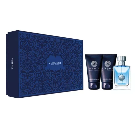 Kliknij na zdjęcie, aby je powiększyć VERSACE POUR HOMME EDT SPRAY 50ML + SHAMPOO 50ML + AFTER SHAVE LOTION 50ML SET