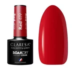 CLARESA SOAK OFF HYBRIDLACK RED 419 5ML