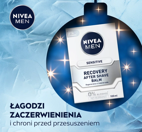 Kliknij na zdjęcie, aby je powiększyć NIVEA MEN Feel Recovered Sensitive Duo Geschenkset für Männer Rasierschaum + Aftershave-Balsam