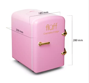FLUFF MINI KOSMETIK KÜHLSCHRANK ROSA MIT GOLD LOGO
