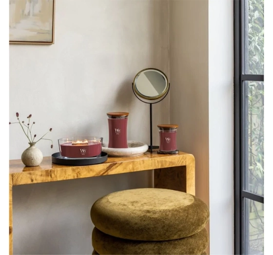 Kliknij na zdjęcie, aby je powiększyć Woodwick Medium Jar Candle Duftkerze Rouge Oud 275 g