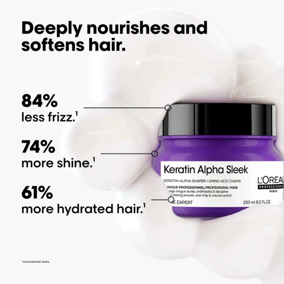 L'Oréal Professionnel Serie Expert Keratin Alpha Sleek Professionelle glättende Haarmaske 250 ml