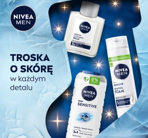 NIVEA MEN Feel So Calm Comforting Trio Geschenkset für Männer Duschgel + Rasierschaum + Aftershave-Balsam