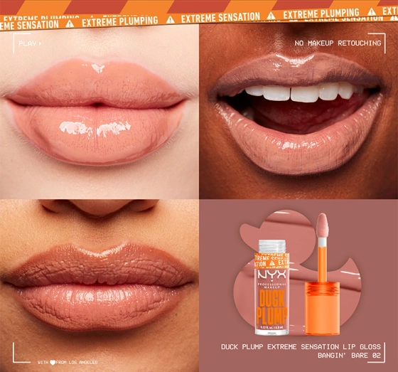 NYX PROFESSIONAL MAKEUP DUCK PLUMP LIPGLOSS 02 BANGIN' BARE 7ML