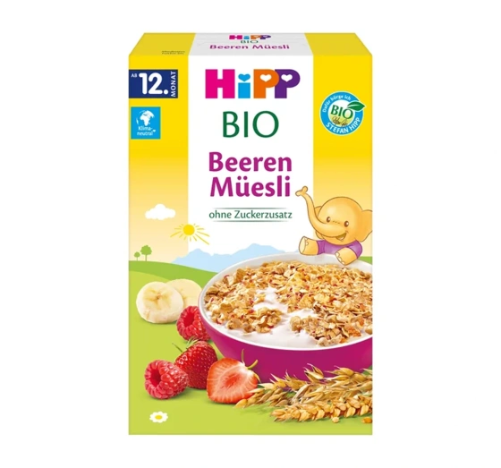 HiPP Bio seit Generationen Mehrkorn-Müsli ab dem 12. Monat Erdbeere-Himbeere 200g