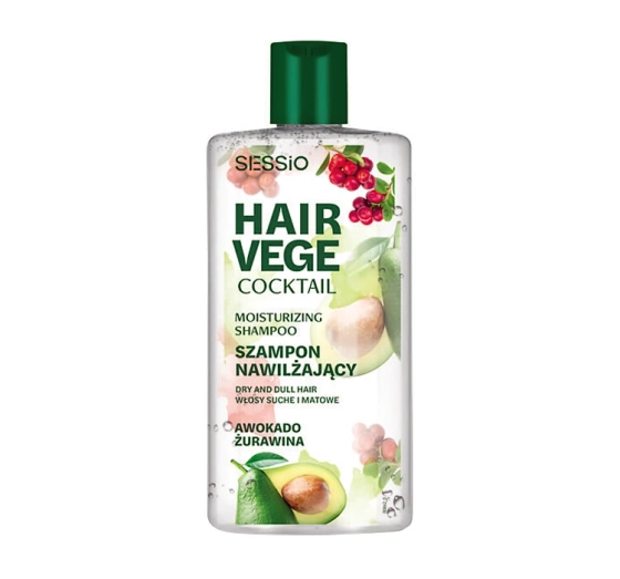 Kliknij na zdjęcie, aby je powiększyć Sessio Hair Vege Cocktail Feuchtigkeitsspendendes Shampoo Avocado Moosbeere 300g