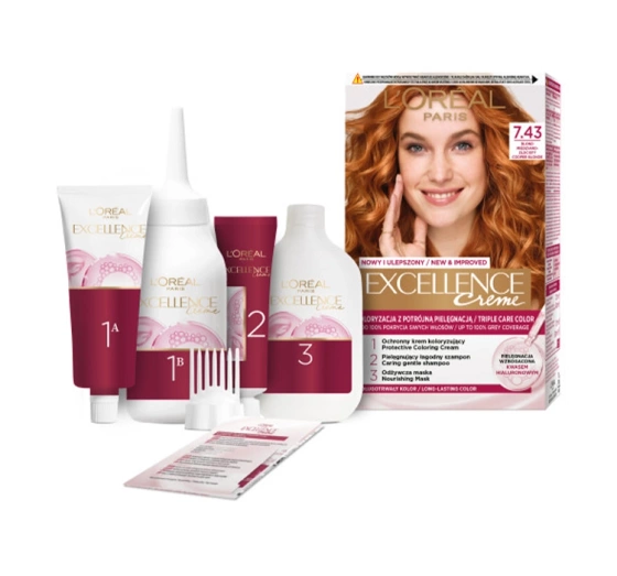 LOREAL EXCELLENCE CREME HAARFARBE 7.43 COPPER BLONDE