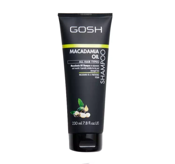 Kliknij na zdjęcie, aby je powiększyć GOSH MACADAMIA OIL VEGANES SHAMPOO FÜR TROCKENES HAAR 230ML