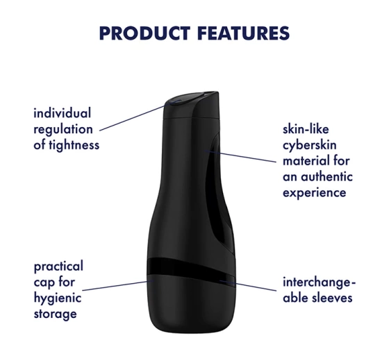 SATISFYER MEN CLASSIC BLACK MASTURBATOR FÜR MÄNNER