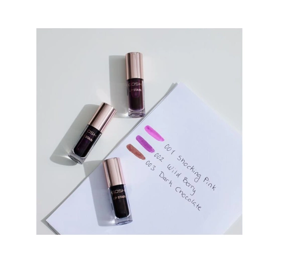 Kliknij na zdjęcie, aby je powiększyć GOSH LIP STAIN LANGANHALTENDER LIPPENTINT 003 DARK CHOCOLATE 3ML