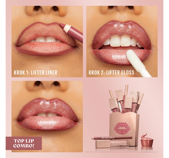 Kliknij na zdjęcie, aby je powiększyć Maybelline x Weronika Jaguś Lifter Combo Lippen-Make-up-Set Lifter Liner 07 + Lifter Gloss 03