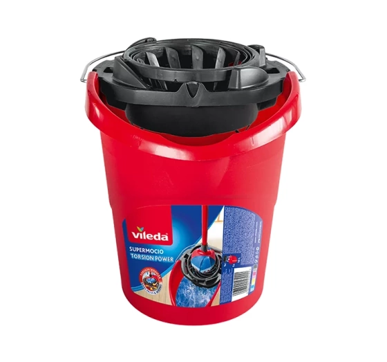 Vileda Supermocio Torsion Power Eimer mit Moppauswringer 10L
