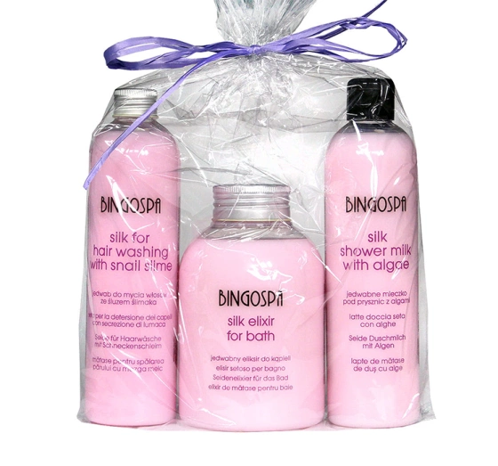 BINGOSPA BADESET MIT SEIDE FÜR KÖRPER UND HAARE 