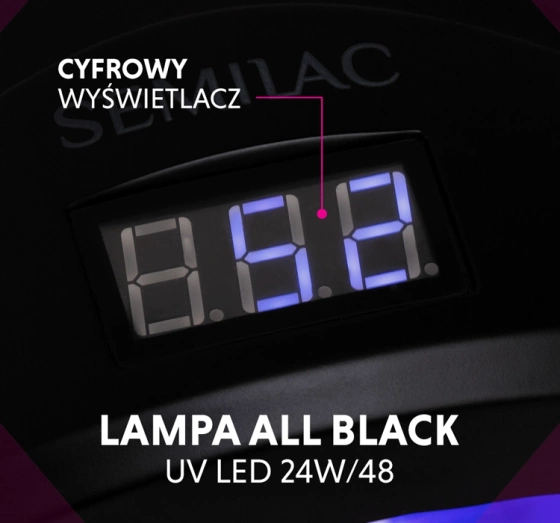 Kliknij na zdjęcie, aby je powiększyć Semilac All Black! UV LED Lampe 24/48W