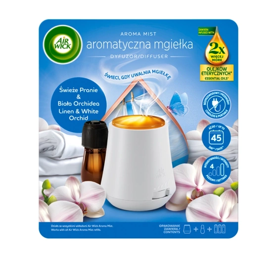 Air Wick Automatischer Duftdiffusor + Nachfüllung Frische Wäsche & Weiße Orchidee 20 ml