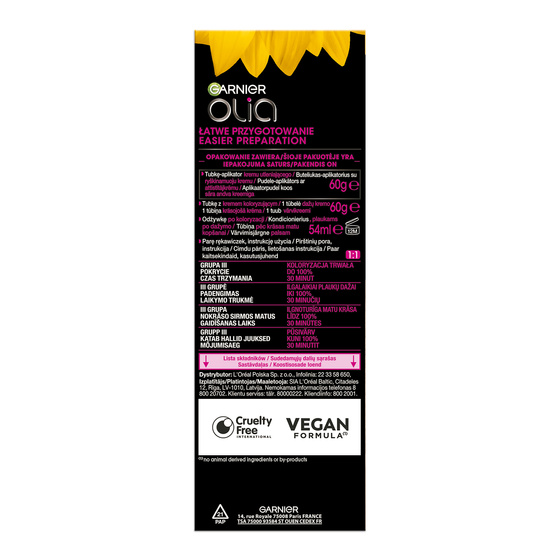 GARNIER OLIA PERMANENTE HAARFARBE OHNE AMMONIAK 6.0 HELLES BRAUN