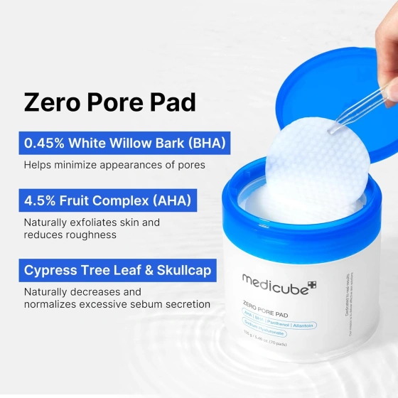 Medicube Zero Pore Pad Porenverfeinernde Gesichtspads 70 Stück