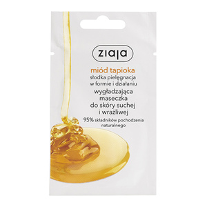 Ziaja Honig-Tapioka – glättende Gesichtsmaske für trockene und empfindliche Haut, 7 ml
