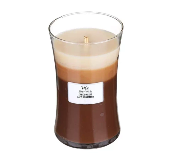 Kliknij na zdjęcie, aby je powiększyć WOODWICK LARGE JAR CANDLE DUFTKERZE TRILOGY CAFE SWEETS 610G