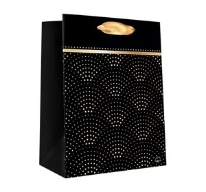 Metrex Große Geschenkverpackung schwarz mit goldenen Punkten