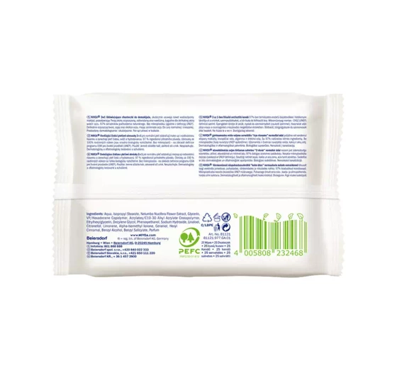 Kliknij na zdjęcie, aby je powiększyć NIVEA BIOLOGISCH ABBAUBARE ABSCHMINKTÜCHER FÜR NORMALE HAUT 25 STÜCK