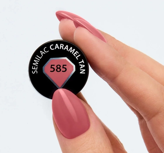 SEMILAC NUDE NAILS HYBRIDLACK 585 CARAMEL TAN 7ML
