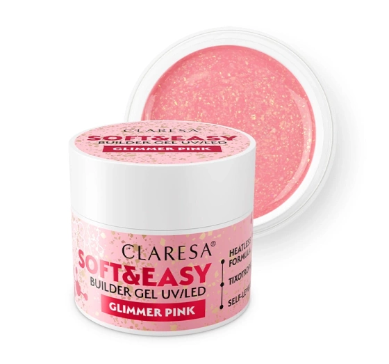 Claresa Soft & Easy Aufbaugel Glimmer Pink 90g