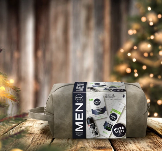 Kliknij na zdjęcie, aby je powiększyć NIVEA MEN SENSITIVE ELEGANCE KOSMETIKSET FÜR MÄNNER MIT KOSMETIKTASCHE