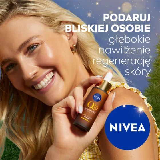 Kliknij na zdjęcie, aby je powiększyć NIVEA Q10 Elegance Gesichtspflegeset Tagescreme SPF15 + Serum + Kosmetiktasche