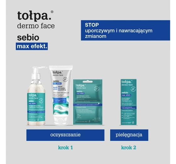 Tołpa Dermo Face Sebio Max Efekt – normalisierende Tiefenreinigungsmaske 2 x 6 ml