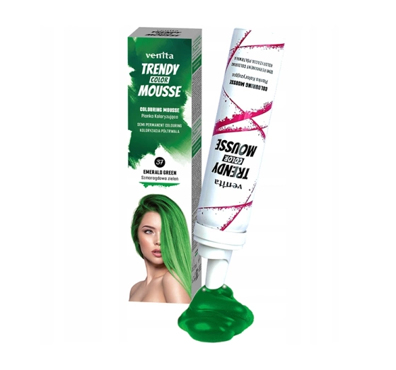 Kliknij na zdjęcie, aby je powiększyć VENITA TRENDY COLOR MOUSSE FARBMOUSSE 37 EMERALD GREEN 75 ML