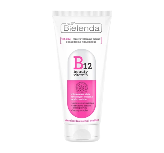 Bielenda B12 Beauty Vitamin stark feuchtigkeitsspendende Milch-Körperbutter 200 ml