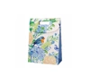 Incood Kleine Geschenktasche in Weiß mit blauen Blumen und Vögeln 