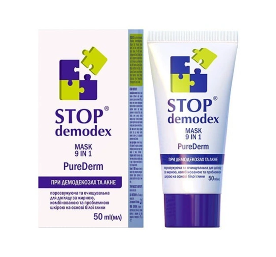 GoldenPharm Stop Demodex PureDerm Gesichtsmaske mit Tonerde 9in1 50ml