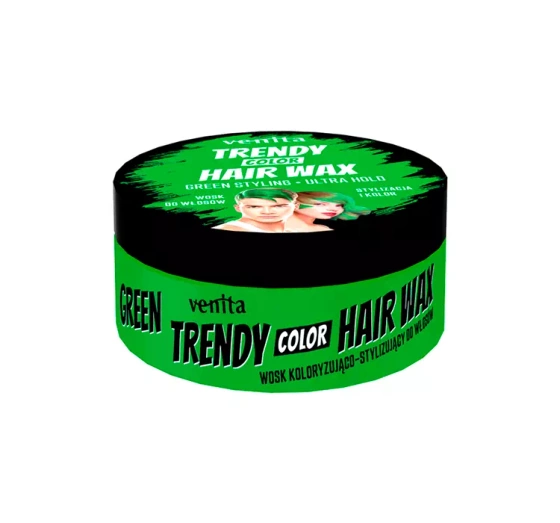 VENITA TRENDY COLOR HAIR WAX – FARB- UND STYLINGWACHS FÜR DAS HAAR, GRÜN, 75 G
