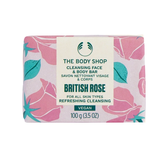 THE BODY SHOP BRITISH ROSE REINIGENDE SEIFE FÜR GESICHT UND KÖRPER 100G