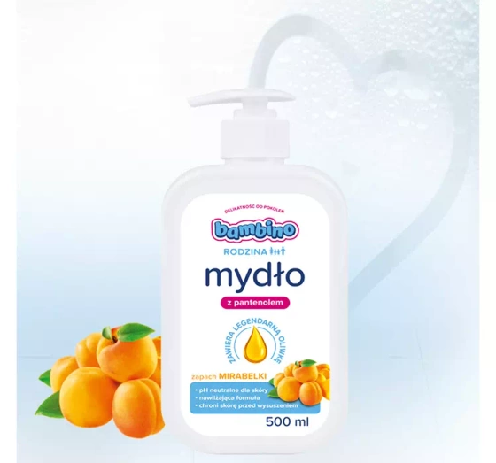 Kliknij na zdjęcie, aby je powiększyć BAMBINO FAMILIE SEIFE MIT PANTHENOL MIRABELLE 500ML