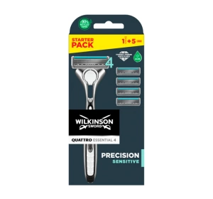 WILKINSON QUATTRO TITANIUM SENSITIVE RASIERER + 4 RASIERKLINGEN