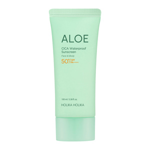 Holika Holika Aloe CICA Waterproof Sunscreen SPF 50+ PA++++ wasserfeste Sonnencreme in Gelform für Körper und Gesicht, 100 ml