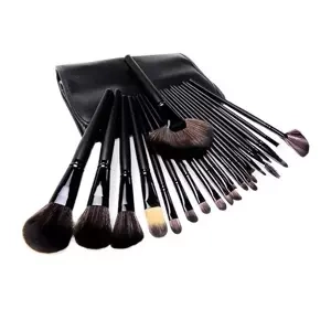 Set mit 24 Schminkpinseln schwarzes Etui