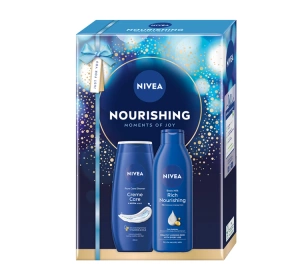 NIVEA Nourishing Geschenkset mit Körperpflegeprodukten Duschgel + Körpermilch