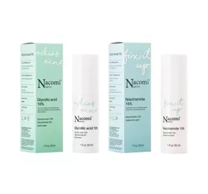 Nacomi Next Level Set: Adiós Acné Glykolsäure 10 % + Fix It Up Niacinamid 15 %