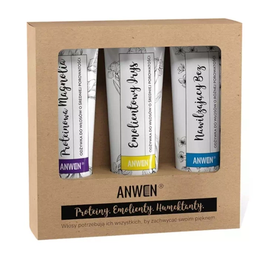 ANWEN SPÜLUNGSSET FÜR HAARE MIT MITTLERER POROSITÄT MAGNOLIE + IRIS + HOLUNDER