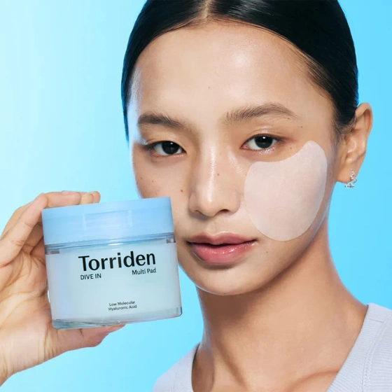 Torriden Dive In Multi Pad – feuchtigkeitsspendende Gesichtspads mit Hyaluronsäure, 80 Stück