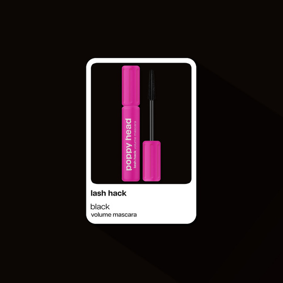 Kliknij na zdjęcie, aby je powiększyć Poppy Head Lash Hack Volume Mascara – Mascara für mehr Volumen 01 Black 9 g