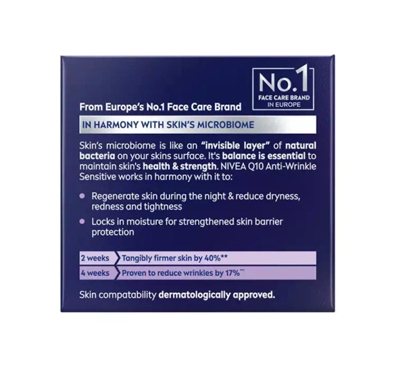 Kliknij na zdjęcie, aby je powiększyć NIVEA Q10 ANTI FALTEN NACHTCREME LINDERUNG 50ML