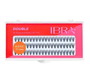 IBRA DOUBLE KÜNSTLICHE WIMPERNBÜSCHEL SCHWARZ C0,07 11MM
